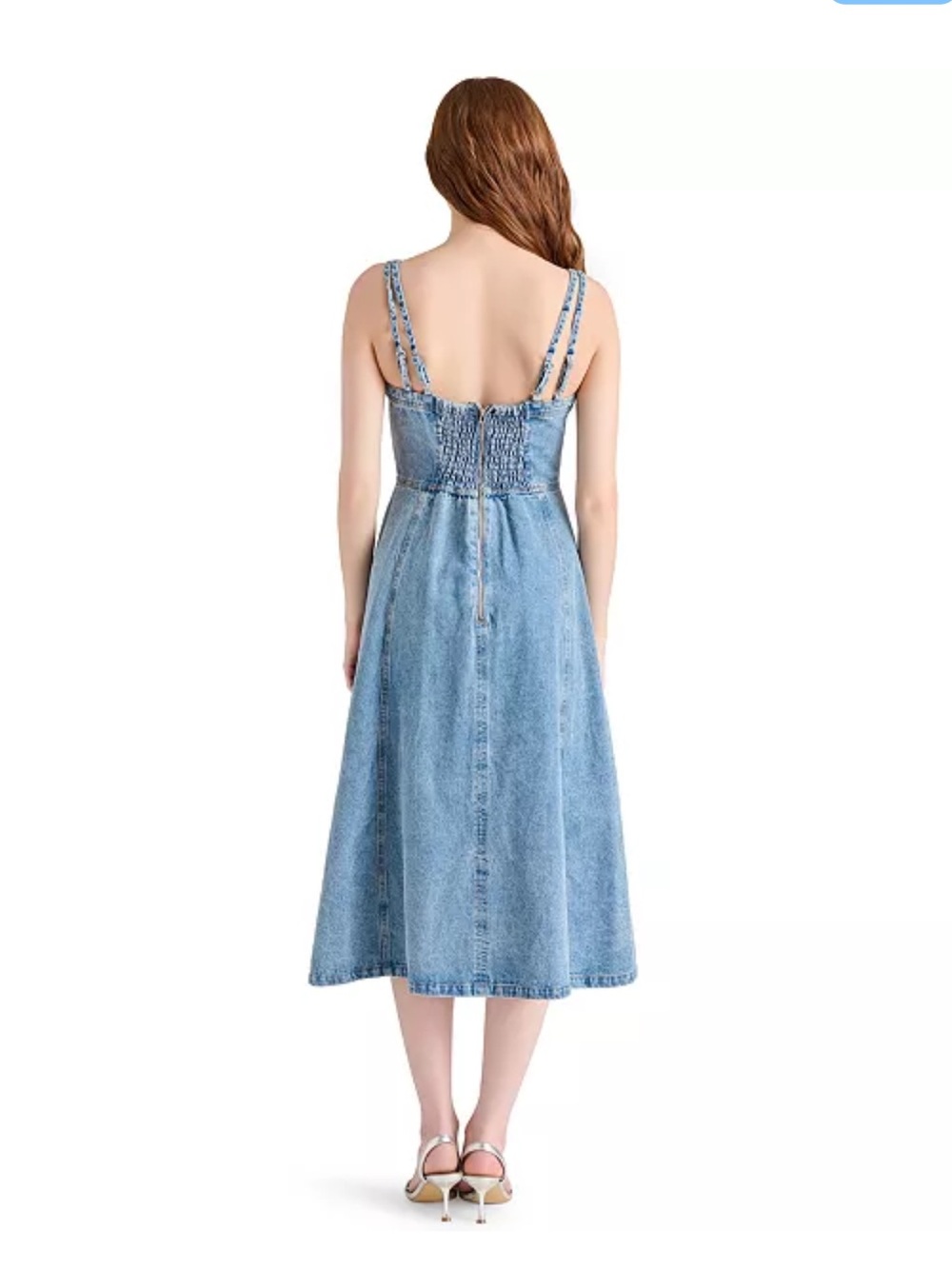 STEVE MADDEN Forever Blue Women's Harley Cotton Smocked-Back Dress - Picture 2 of 12